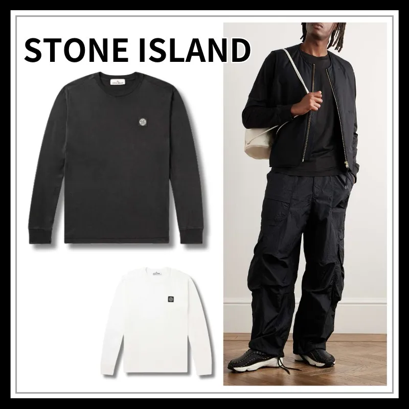 STONE ISLAND  |Unisex Street Style Long Sleeves Plain Cotton