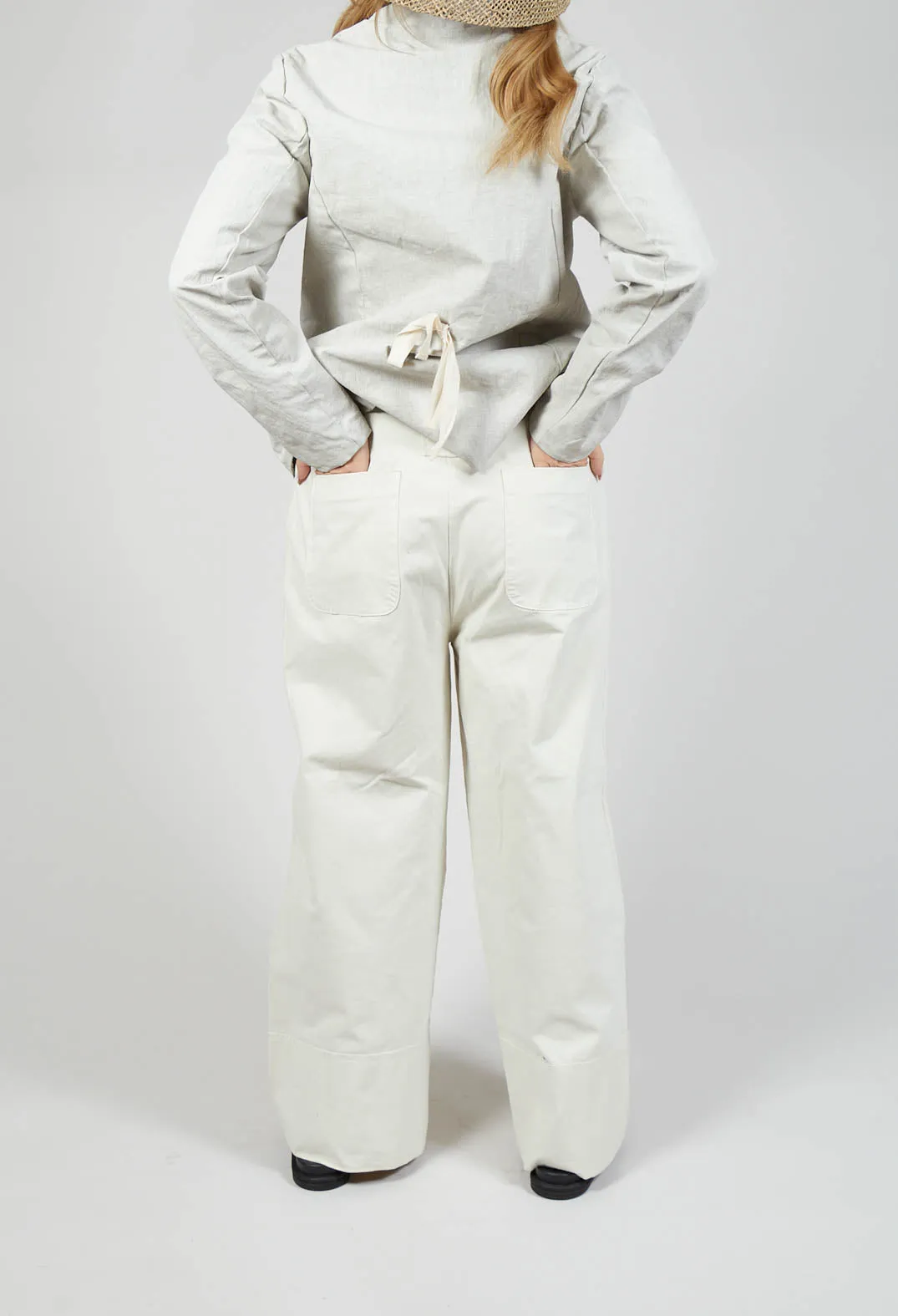 Straight Leg Trousers in Chalk