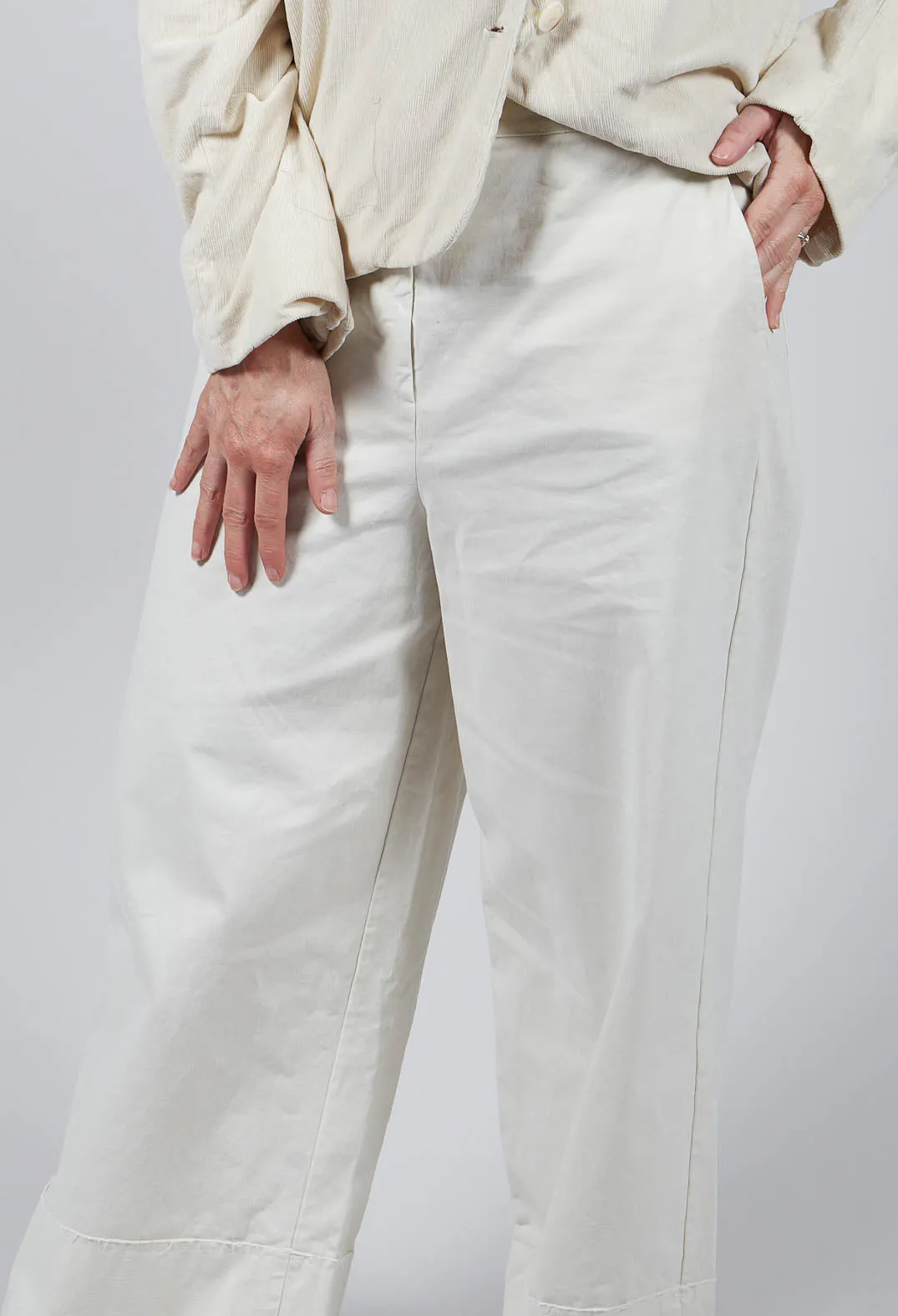 Straight Leg Trousers in Chalk