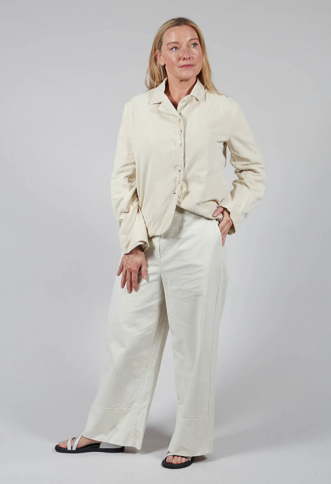 Straight Leg Trousers in Chalk