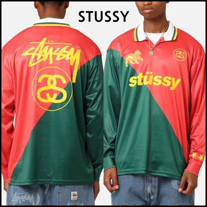 STUSSY  |Pullovers Street Style Long Sleeves Logo Skater Style Polos