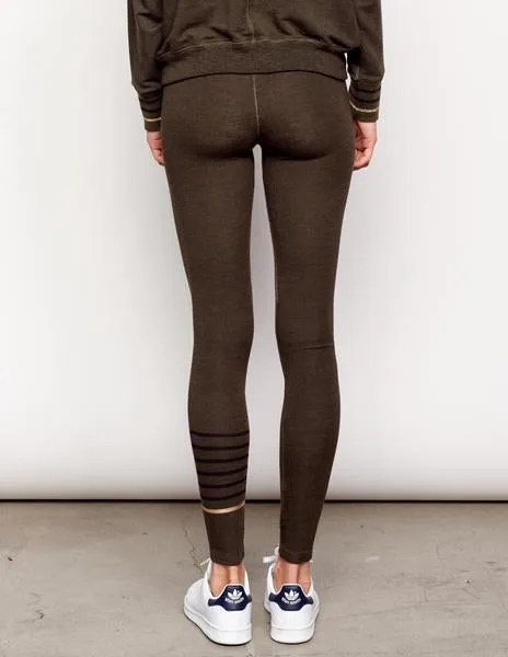 Sundry Metallic Stripe Skinny Yoga Pant Pine