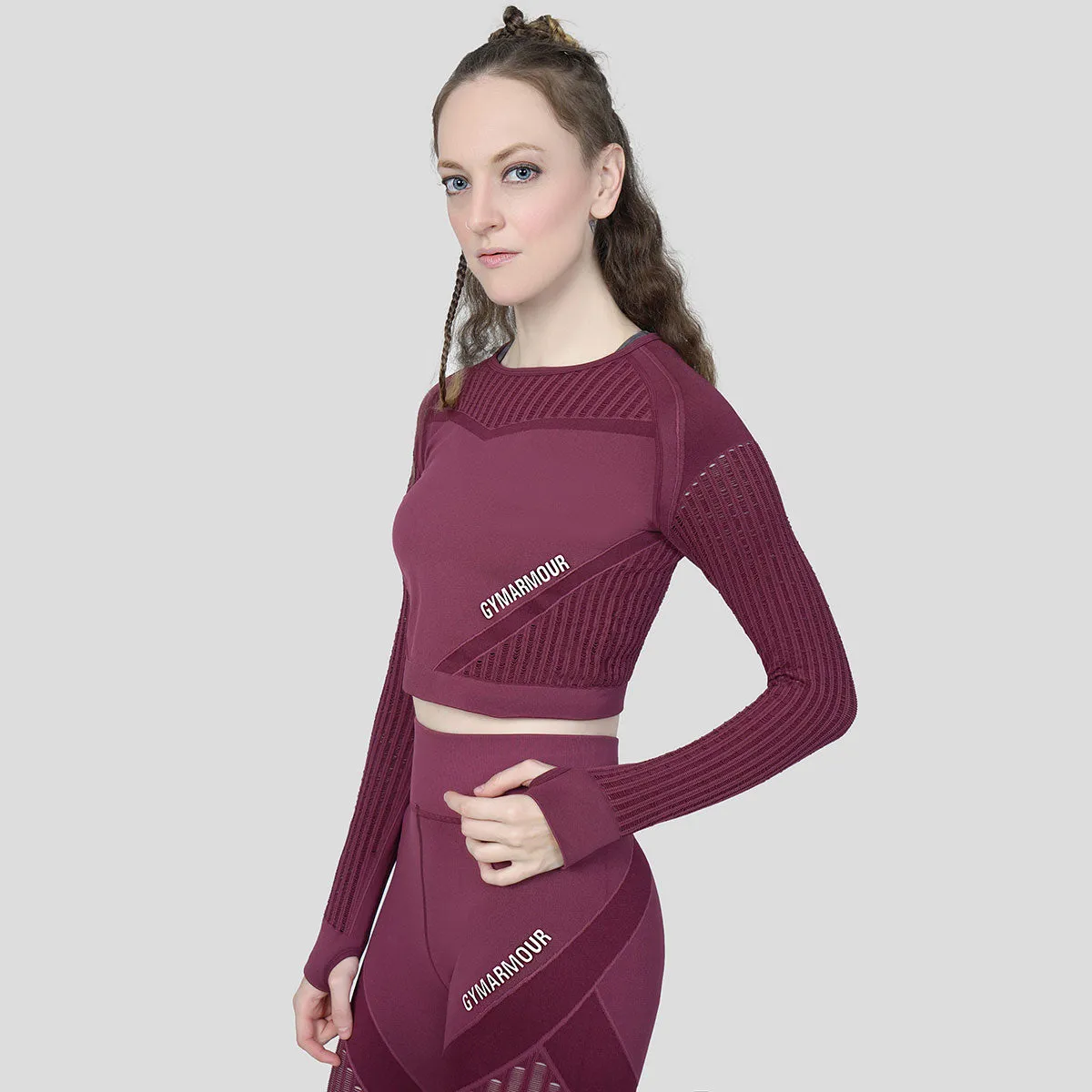 Super Seamless Crop Top (Maroon Shade)