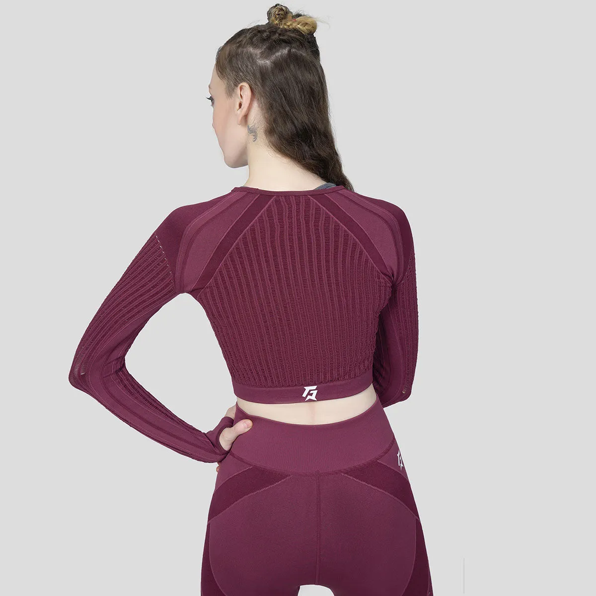 Super Seamless Crop Top (Maroon Shade)