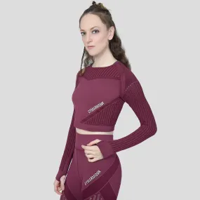 Super Seamless Crop Top (Maroon Shade)