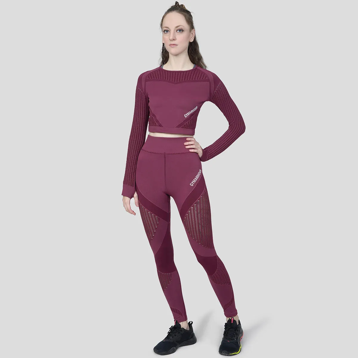 Super Seamless Crop Top (Maroon Shade)