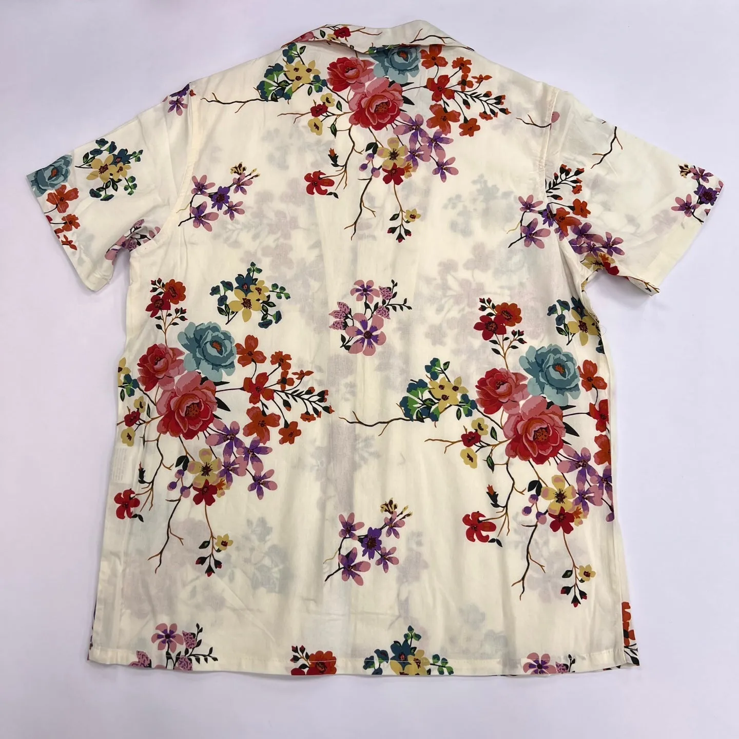 SWTICH Floral Graphic Print Woven Shirts - White