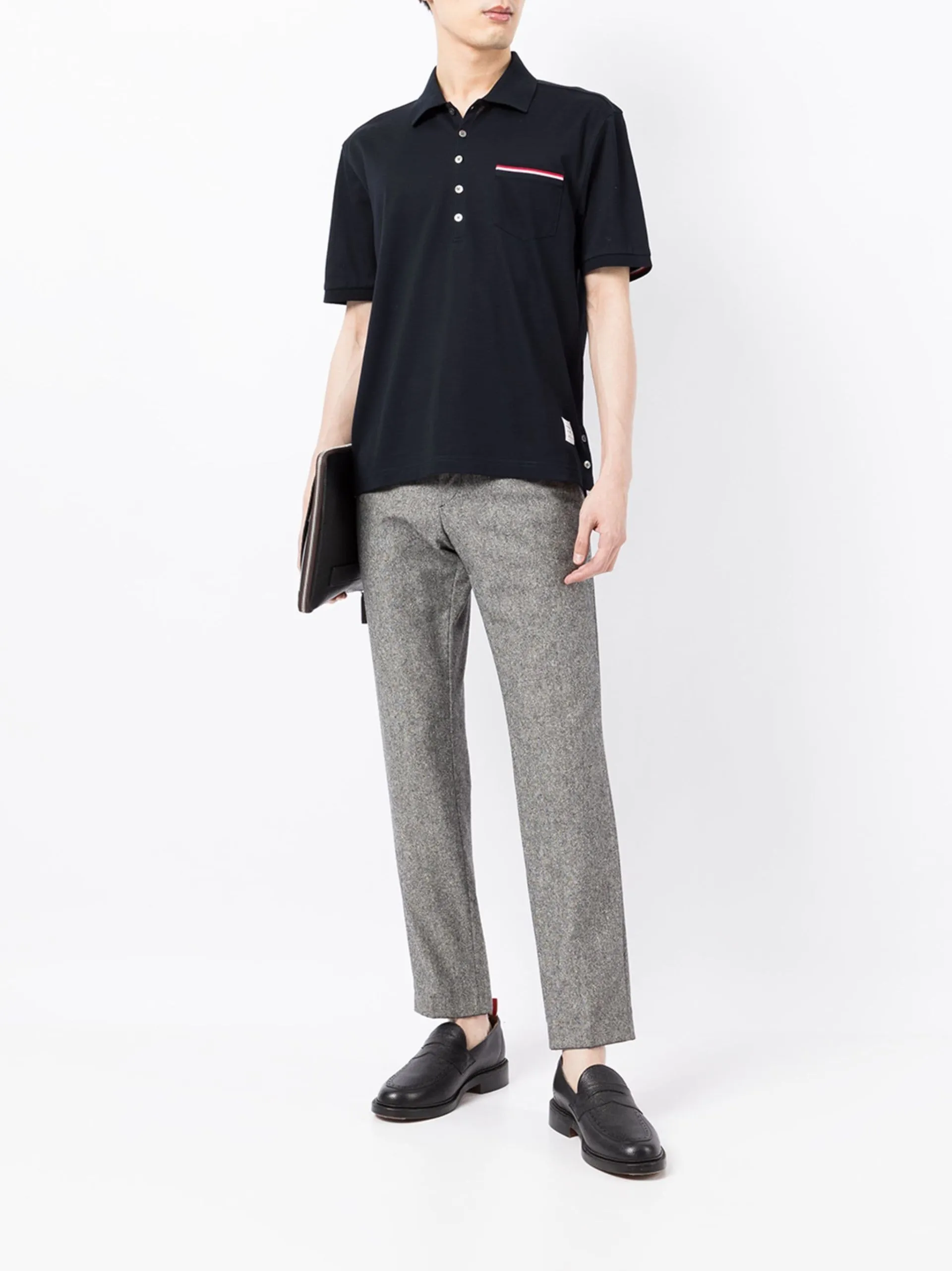 THOM BROWNE  |Pullovers Stripes Street Style Plain Cotton Short Sleeves