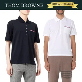 THOM BROWNE  |Pullovers Stripes Street Style Plain Cotton Short Sleeves