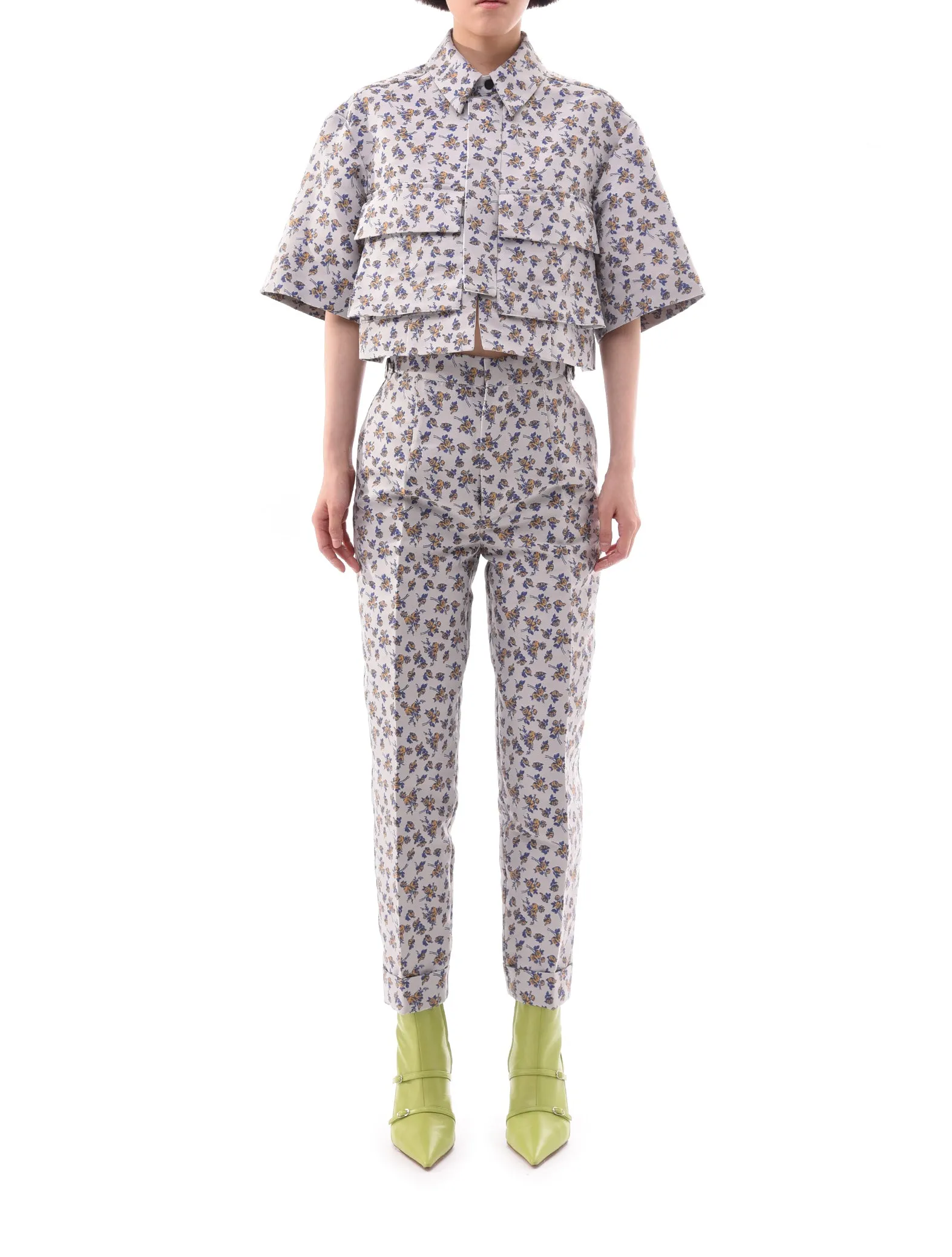 Toga Pulla Flower Jacquard Trousers