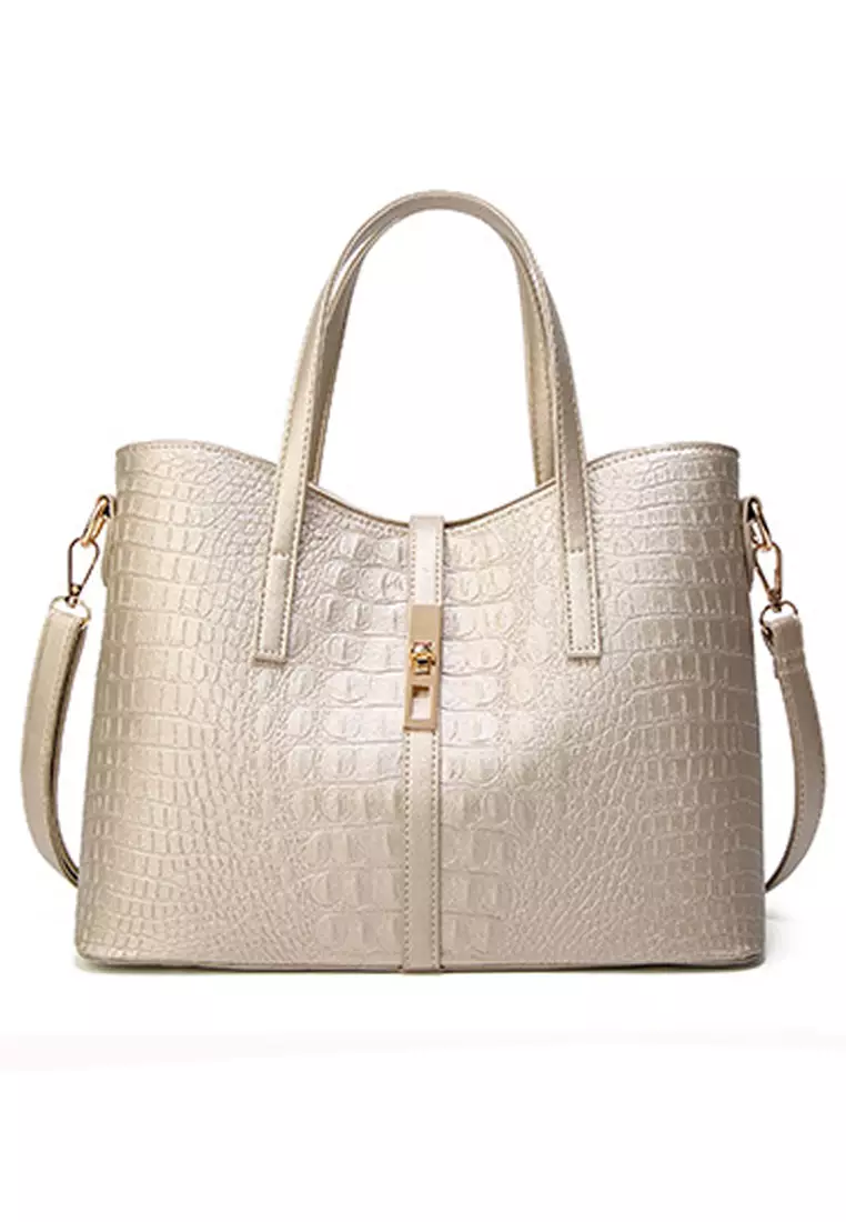 Twenty Eight Shoes Crocodile Texture Faux Leather Tote Bag DP029