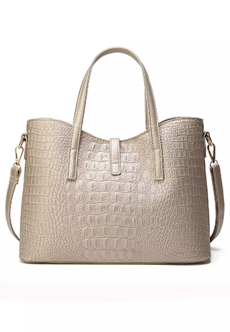 Twenty Eight Shoes Crocodile Texture Faux Leather Tote Bag DP029