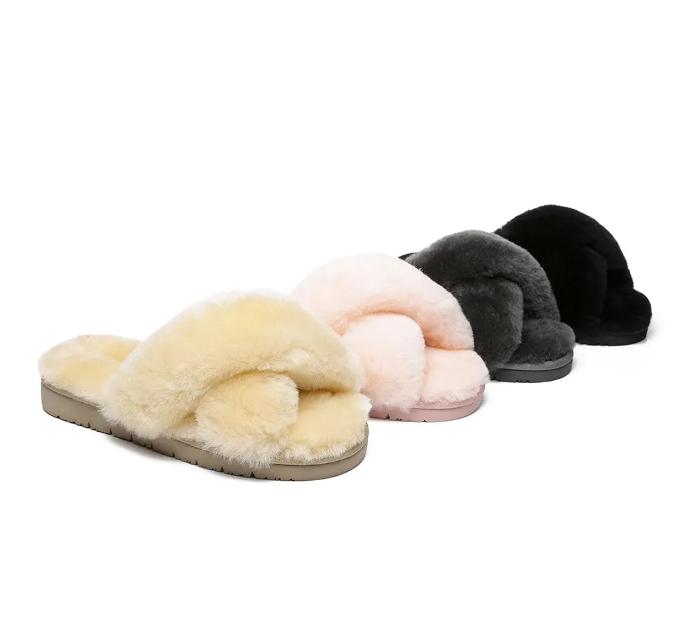 UGG Australian Shepherd Leanna Scuff Women Fluff Cross Slides