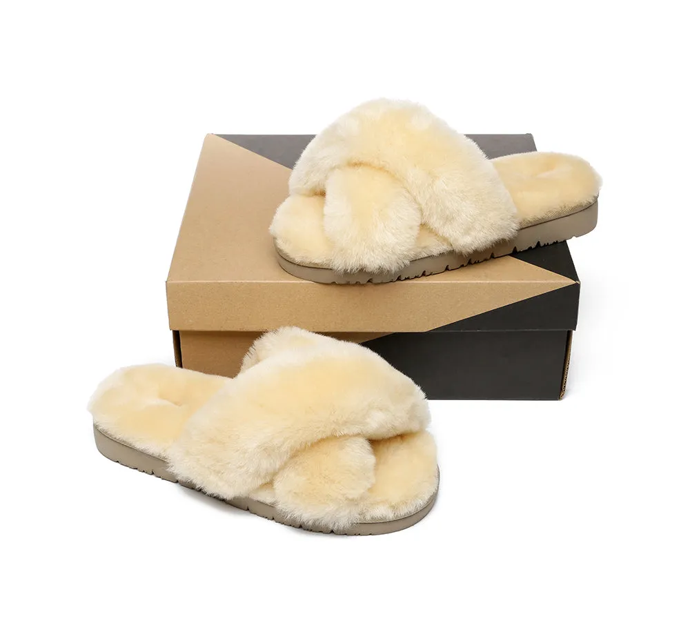 UGG Australian Shepherd Leanna Scuff Women Fluff Cross Slides