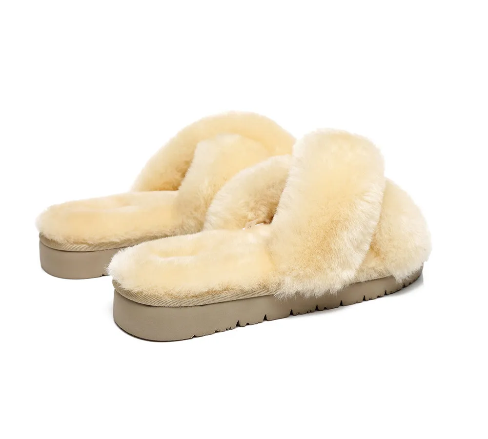 UGG Australian Shepherd Leanna Scuff Women Fluff Cross Slides