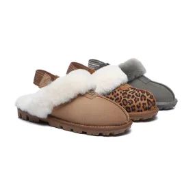 UGG AUSTRALIAN SHEPHERD Sheepskin Wool Removable Strap Slingback Slippers Suzie