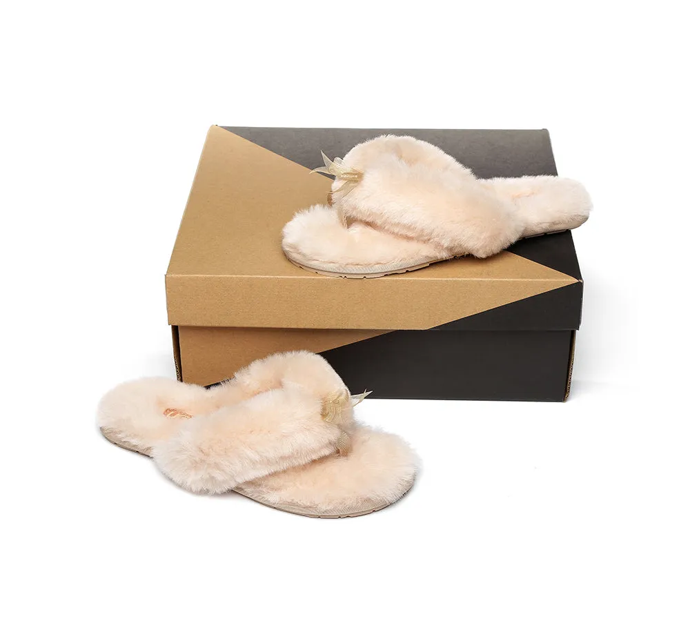 UGG Australian Shepherd Women Fluffy Slides Thongs Cinderella