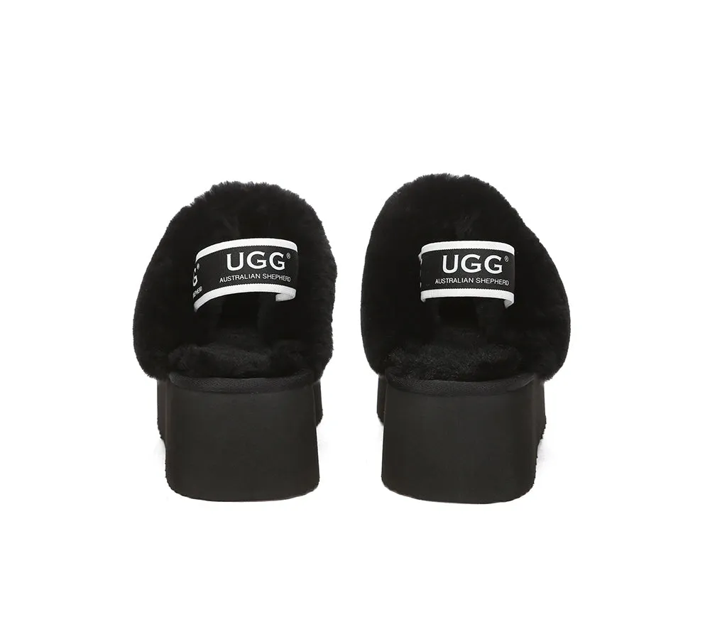 UGG AUSTRALIAN SHEPHERD Women Slingback Platform Slippers Muffin Plus