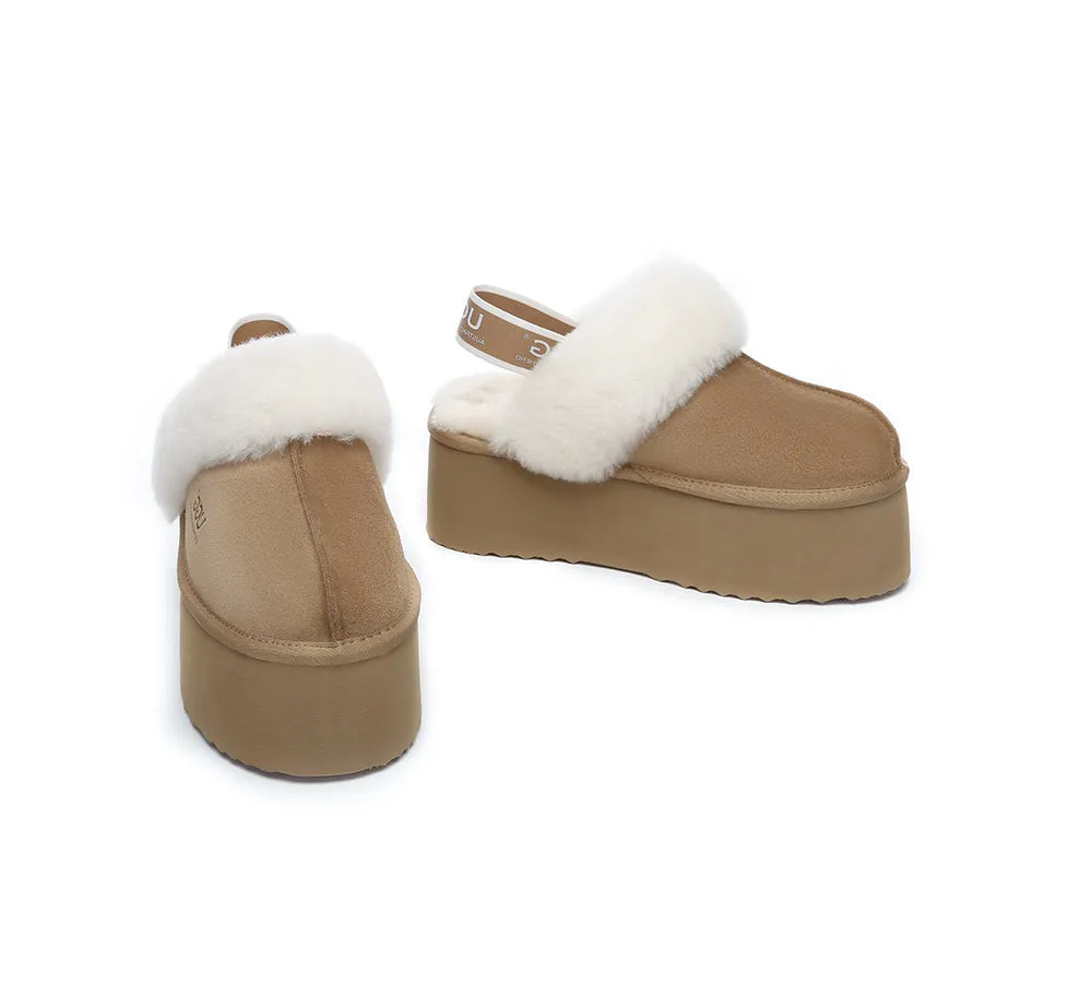 UGG AUSTRALIAN SHEPHERD Women Slingback Platform Slippers Muffin Plus