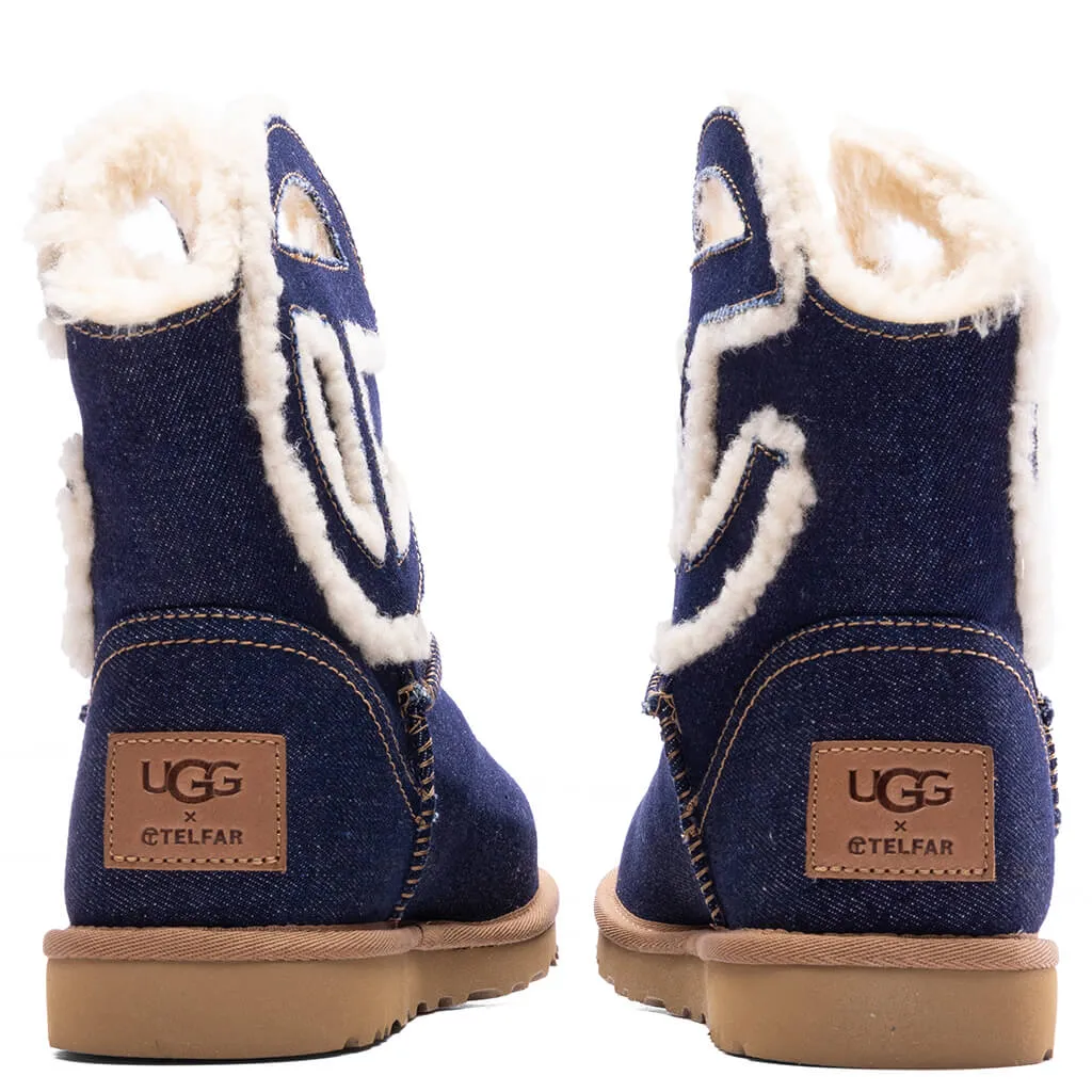 UGG x Telfar Logo Mini Boot - Indigo Denim