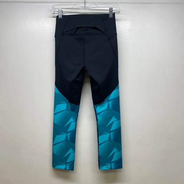 Under Armour Women's Size XS Black-Teal Patchwork Leggings Activewear Pants