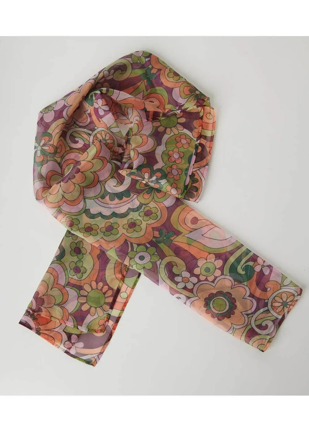 Unique Vintage Smak Parlour Floral Mod Paisley Scarf Multi