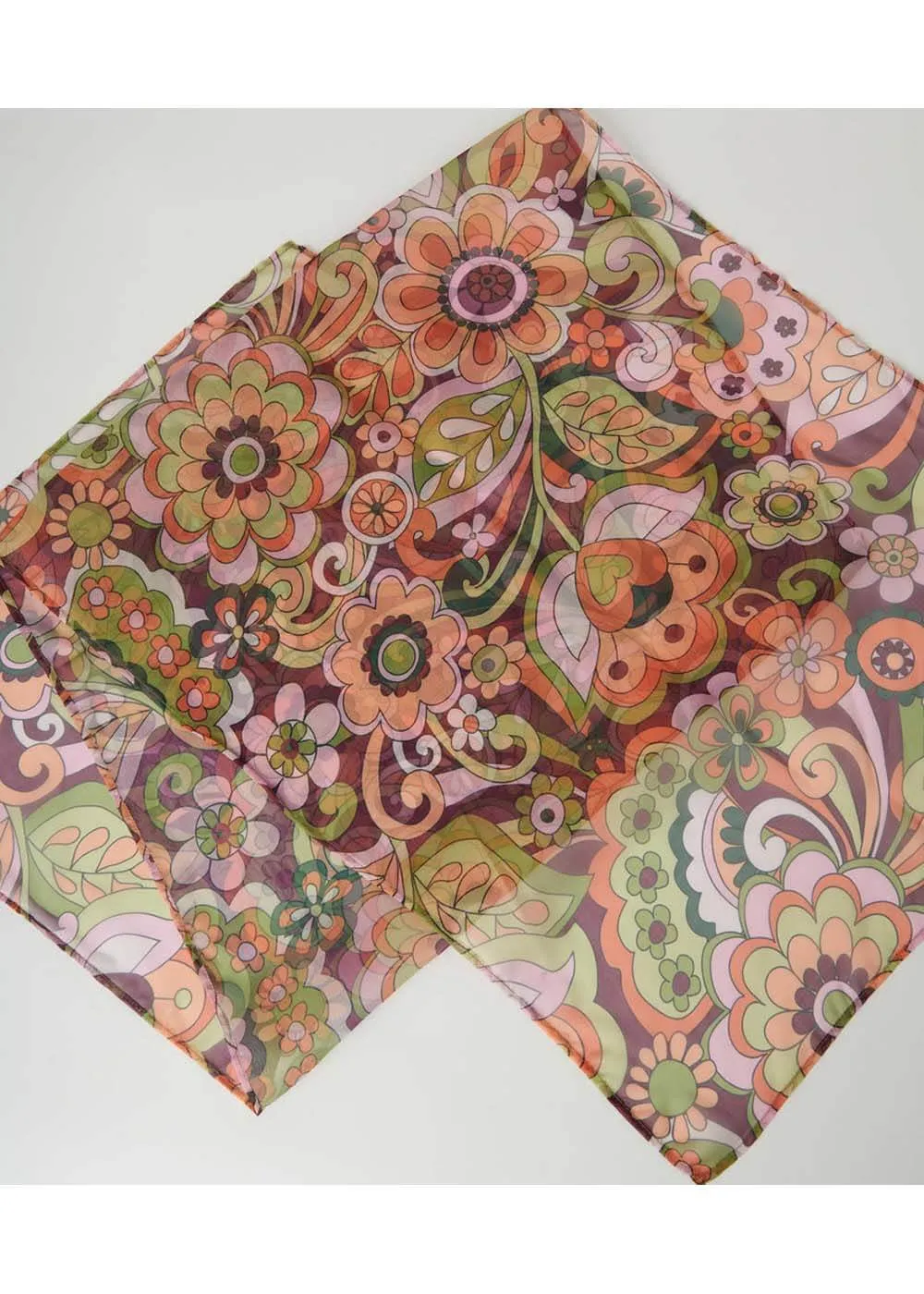 Unique Vintage Smak Parlour Floral Mod Paisley Scarf Multi