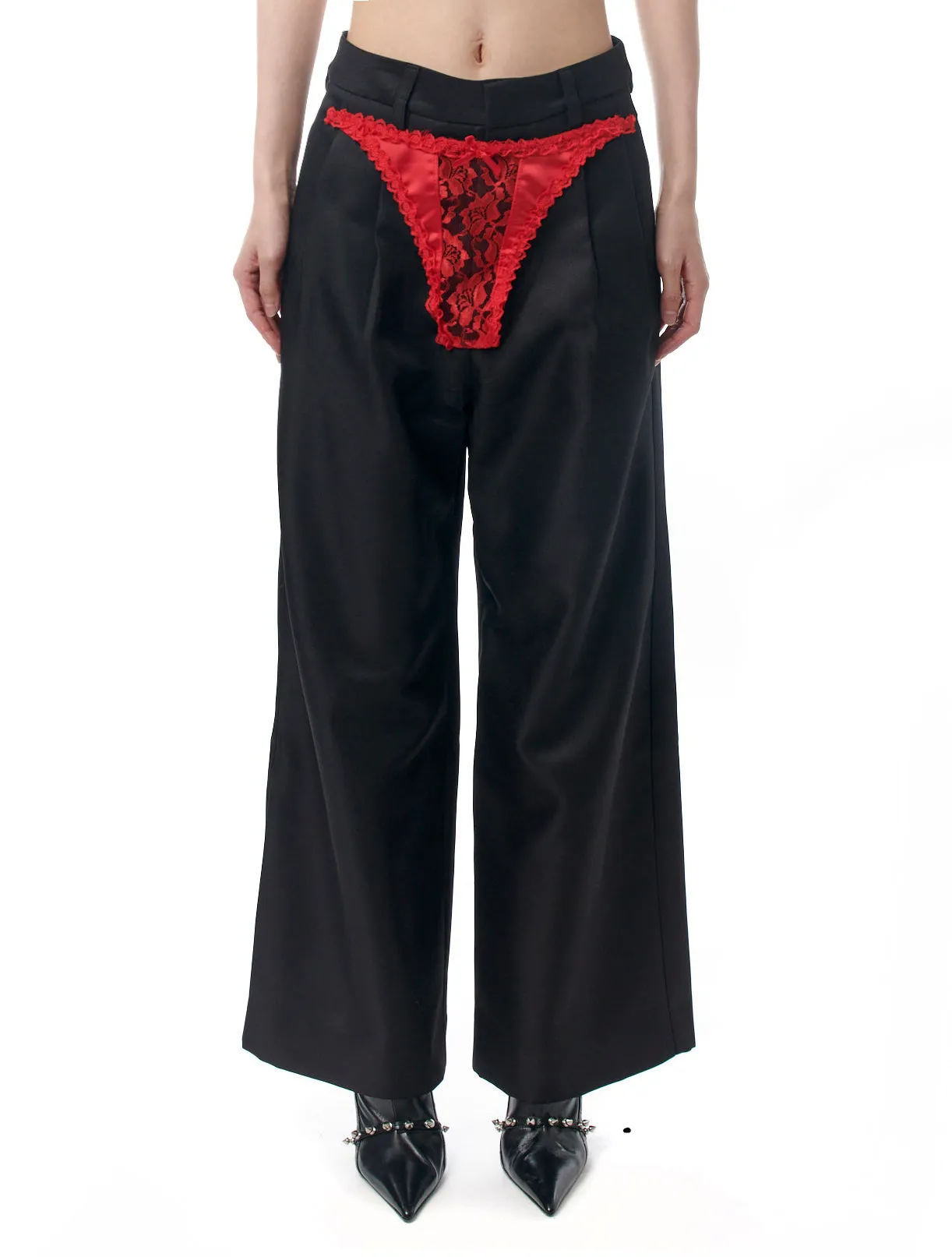 Vaquera Contrast Underwear Satin Trousers