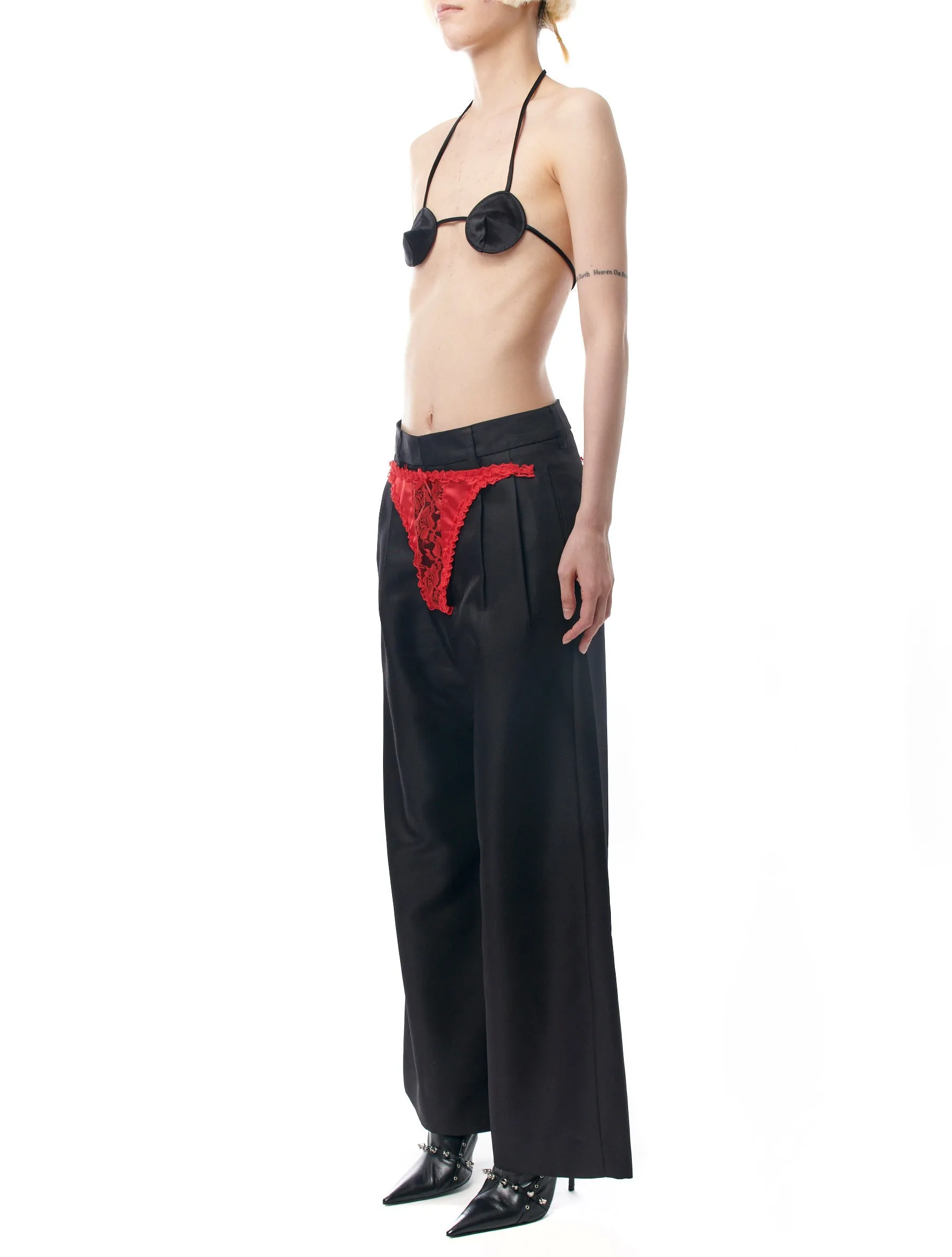 Vaquera Contrast Underwear Satin Trousers