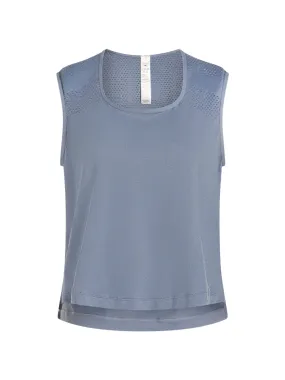 Varley Nova Seamless Crop Tank in Stone Blue