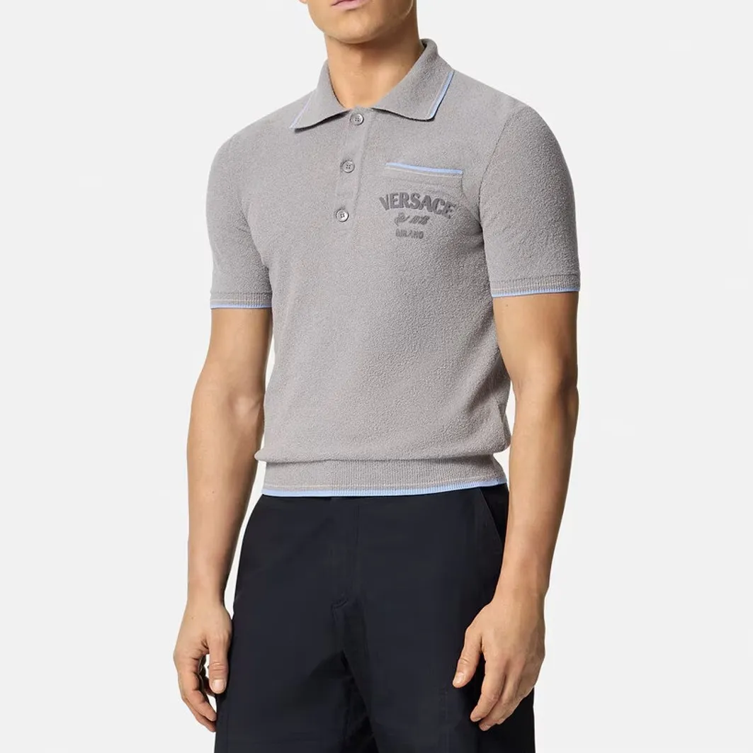 VERSACE  |Pullovers Street Style Plain Cotton Short Sleeves Logo