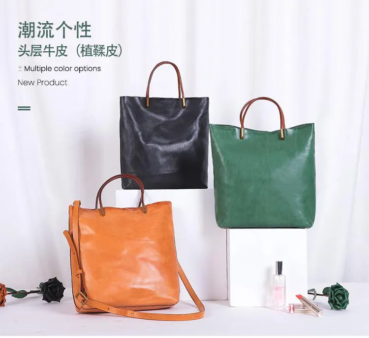 Vintage Top Layer Leather Women Fashion Large Capacity Lady Travel Bag Leisure Shoulder Messenger