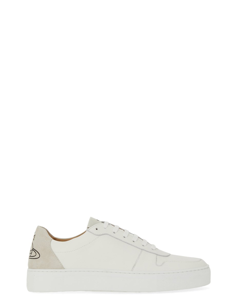 VIVIENNE WESTWOOD      SNEAKER IN PELLE CON LOGO 