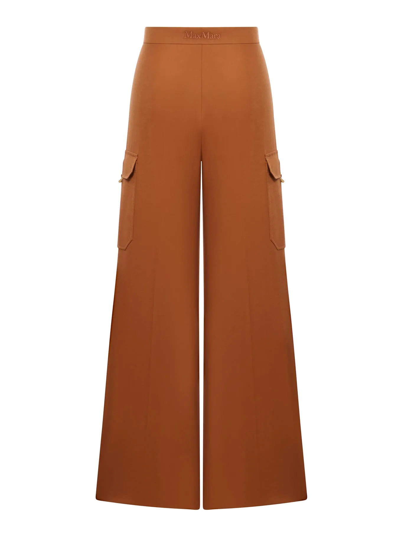 Wide trousers in stretch satin