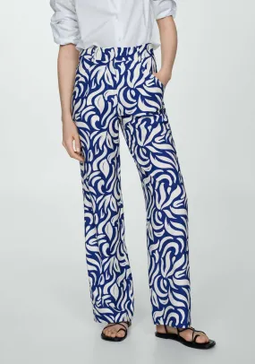 Wideleg trousers printed with darts