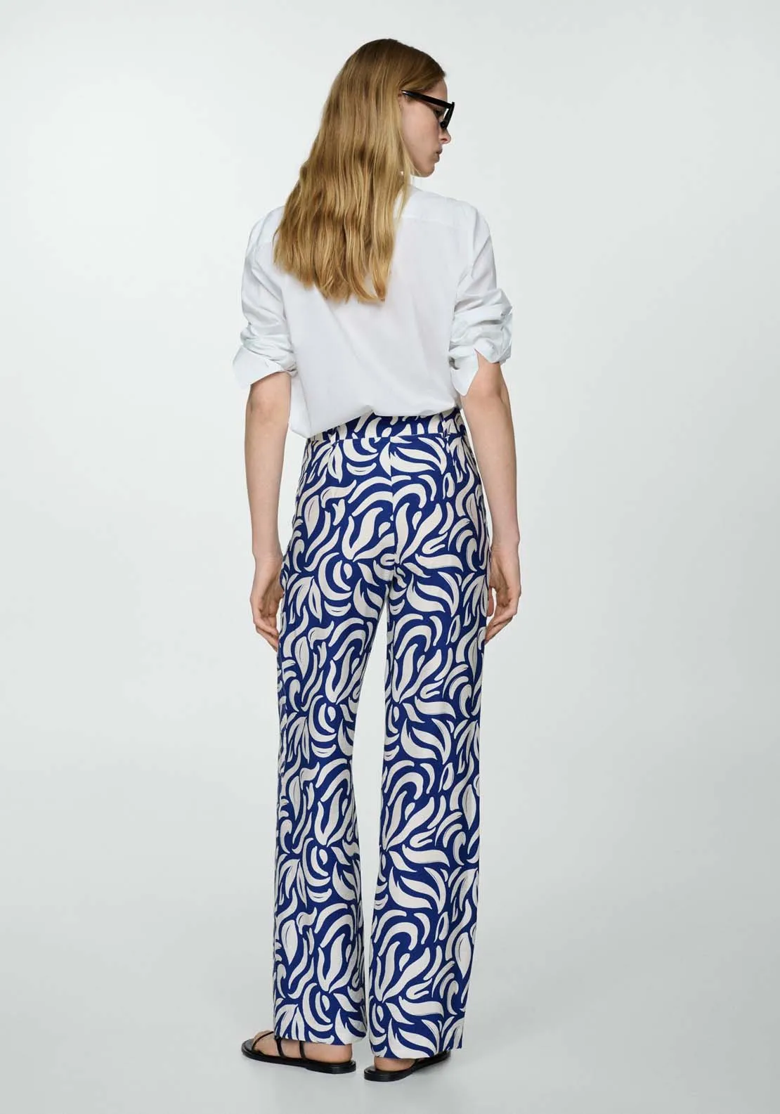 Wideleg trousers printed with darts