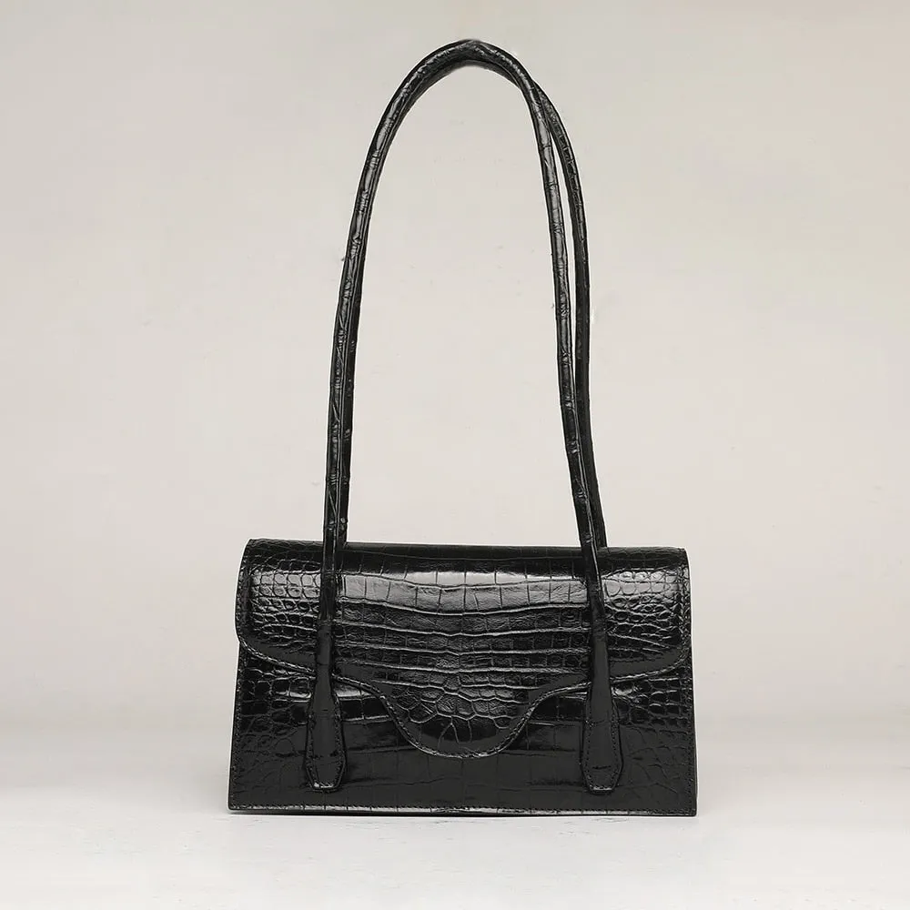 Women's Luxury Crocodile Leather Armpit Shoulder Versatile Handbag