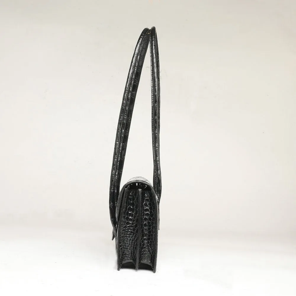 Women's Luxury Crocodile Leather Armpit Shoulder Versatile Handbag