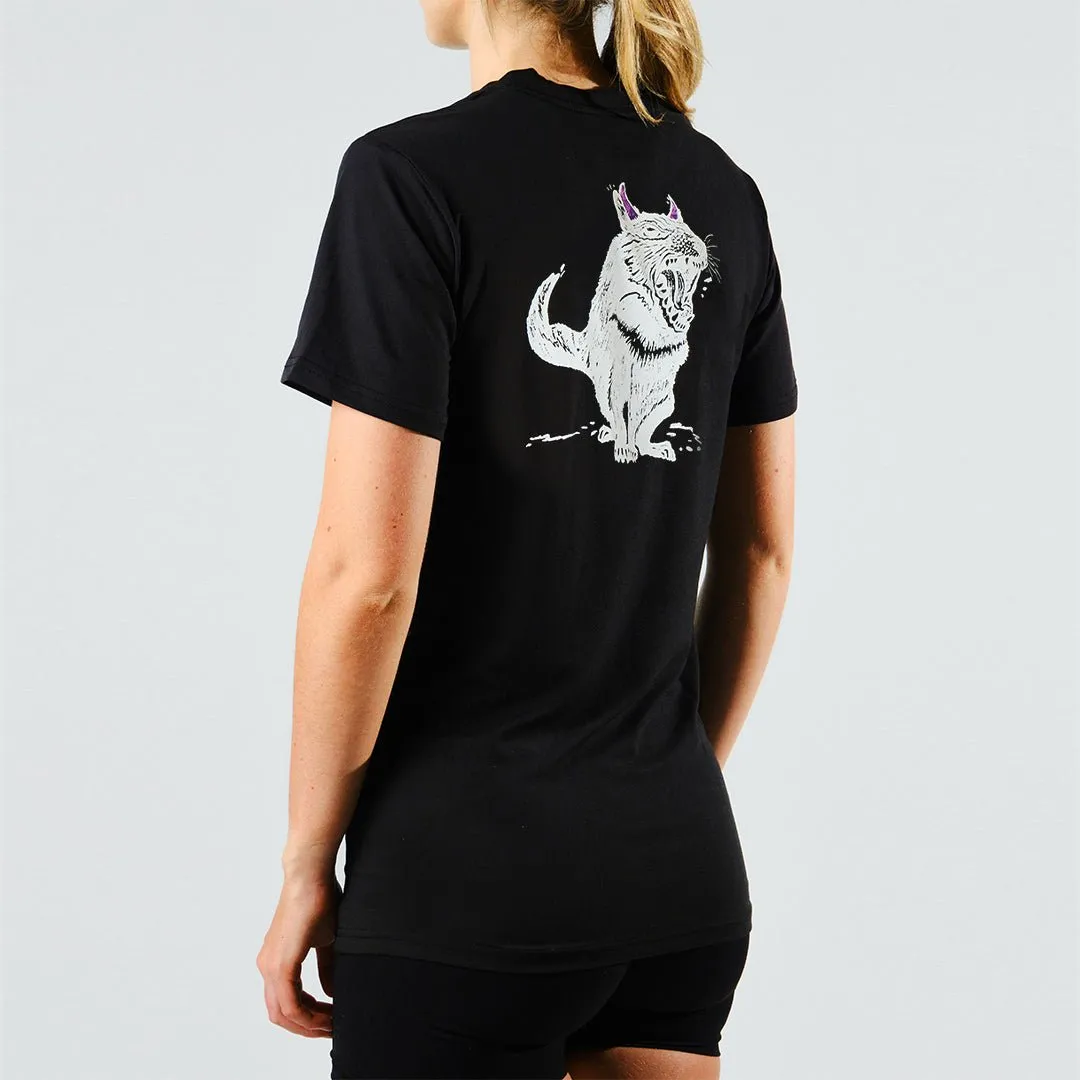 Women's Tarkine Ultra-Eco Run Tee (Tassie Devil Black/Standard Thickness)