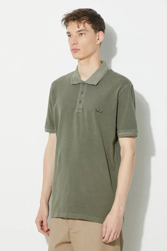 Woolrich polo shirt Mackinack Polo men’s green color CFWOPO0065MRUT1483