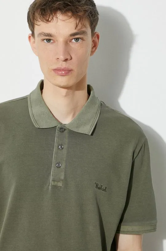 Woolrich polo shirt Mackinack Polo men’s green color CFWOPO0065MRUT1483