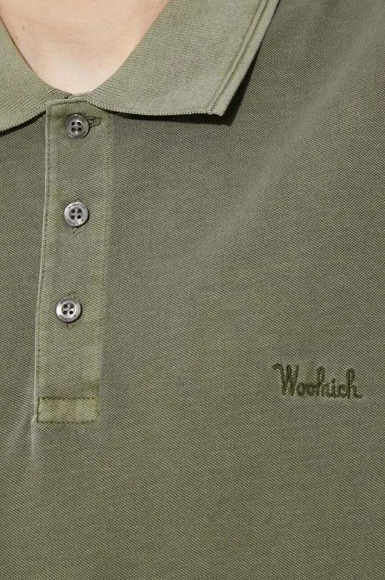 Woolrich polo shirt Mackinack Polo men’s green color CFWOPO0065MRUT1483