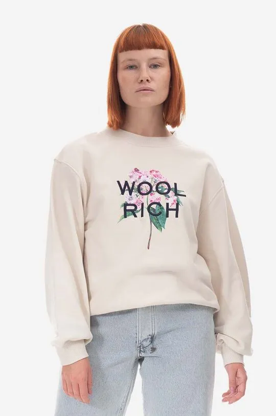 Woolrich sweatshirt women's beige color