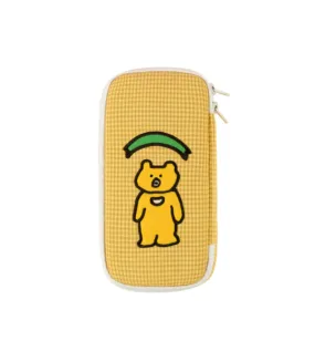 Yellow Bear Embroidery Pencil Cases Stationery Zipper School 19cm Office cosmetic pouches Artists Designer Gifts Bags Purses Stu