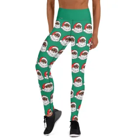 Yoga Leggings Santa Green