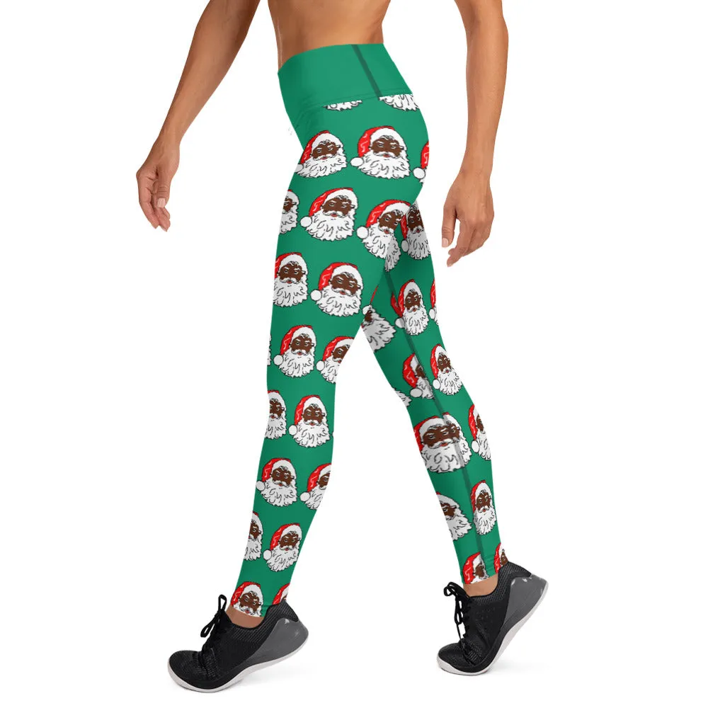 Yoga Leggings Santa Green