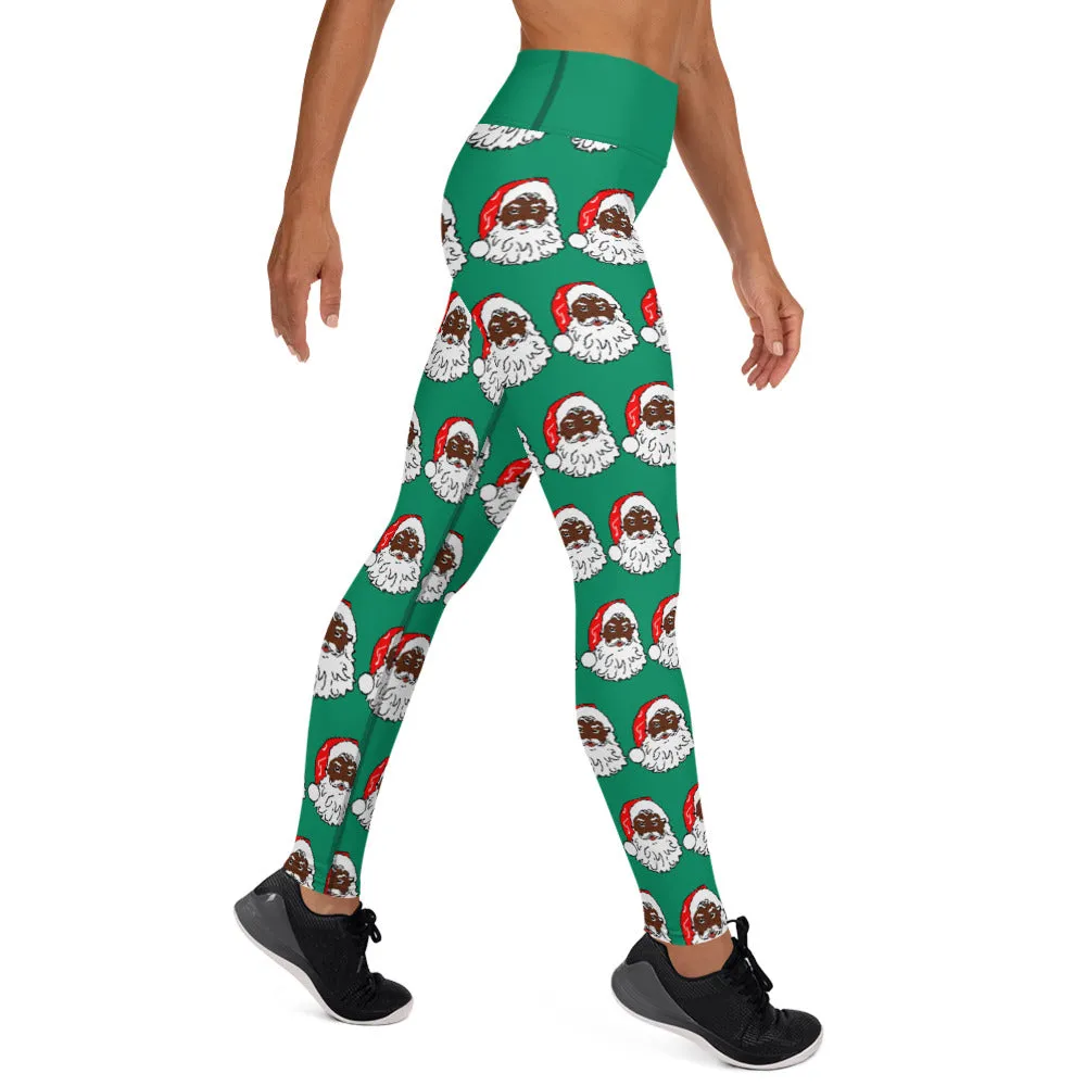 Yoga Leggings Santa Green