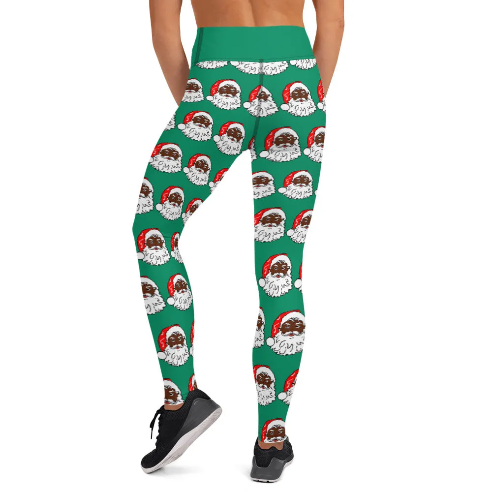 Yoga Leggings Santa Green