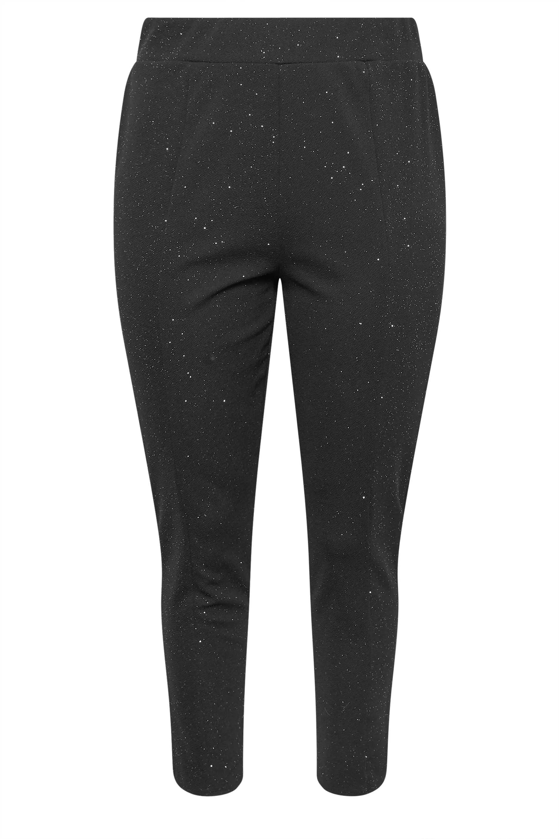 YOURS Curve Glitter Tapered Trousers