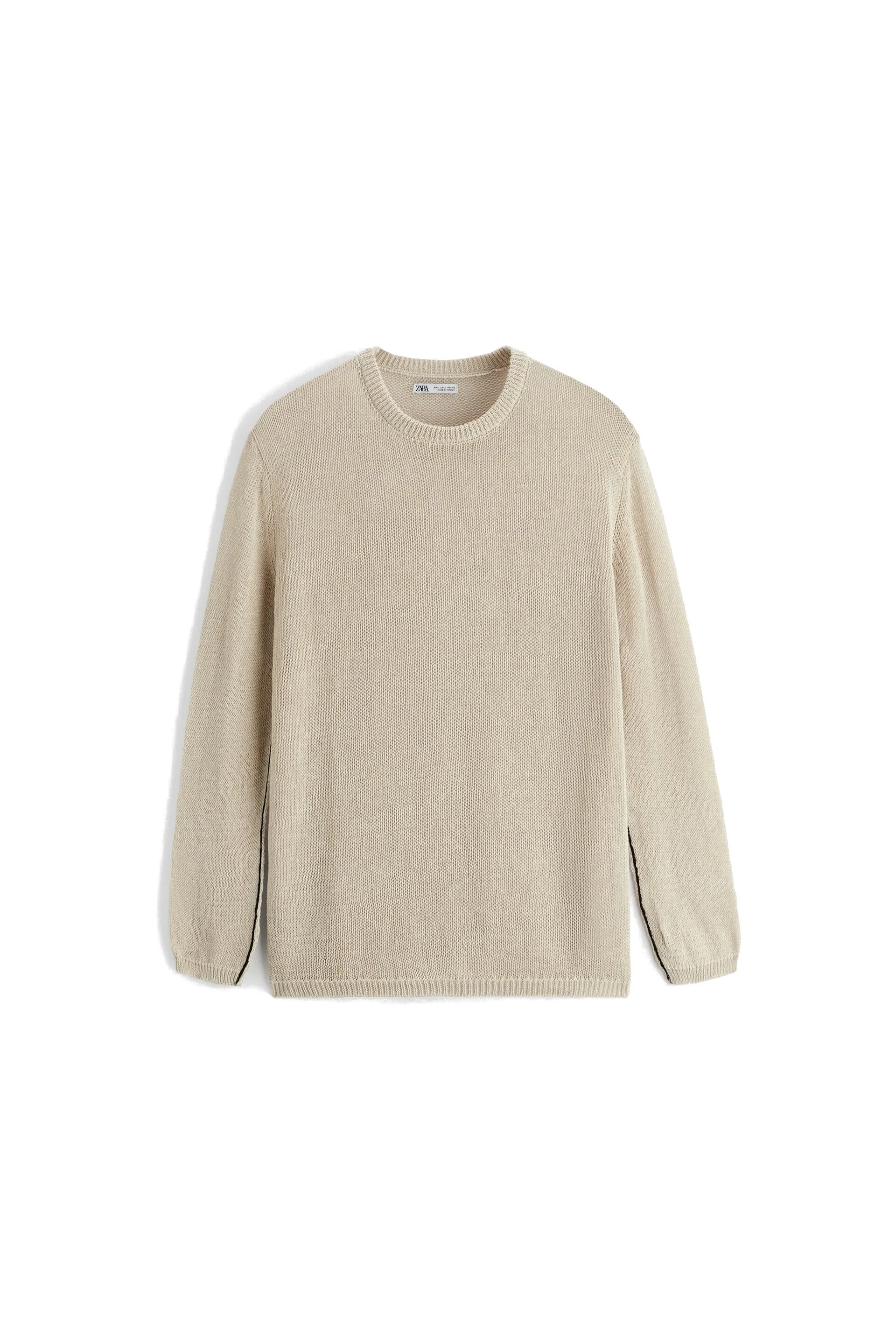 ZARA  |Crew Neck Pullovers Street Style Bi-color Long Sleeves Plain